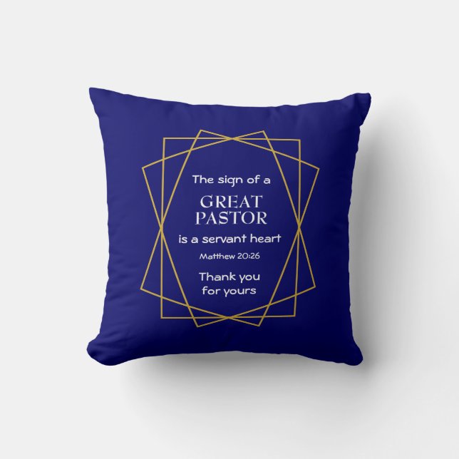 Thank You Pastor Appreciation Throw Pillow (Front)