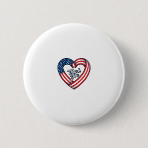 Thank You Patriotic Heart Vintage Vector Design_1 2 Inch Round Button