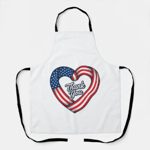 Thank You Patriotic Heart Vintage Vector Design_1 Apron