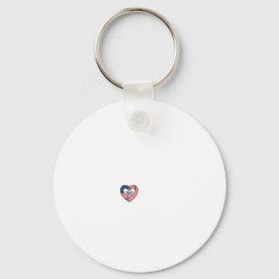 Thank You Patriotic Heart Vintage Vector Design_1 Keychain