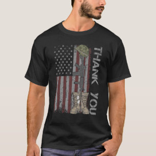Thank You Patriotic Memorial Day 4th Of July Us Fl T-Shirt