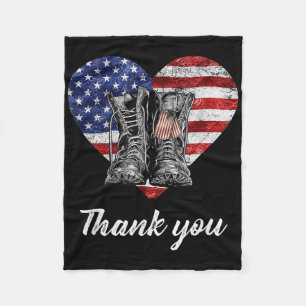 Thank You Patriotic Shirts Memorial Day 4th Of Jul Fleece Blanket