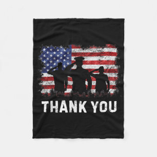 Thank You Patriotic Shirts Memorial Day 4th Of Jul Fleece Blanket