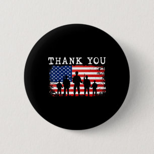 Thank You Patriotic Veteran Memorial Day 4th Of Ju 2 Inch Round Button