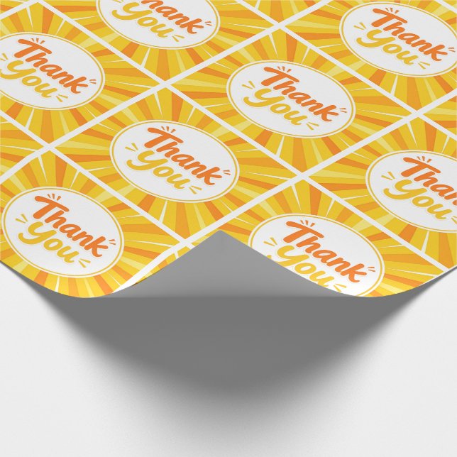 Thank You Pattern Gift Wrapping Paper Roll (Corner)