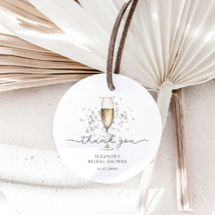 Thank You Pearls & Prosecco Bridal Shower Favour Tags