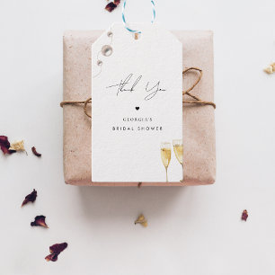 Thank You Pearls Prosecco Champagne Bridal Shower Gift Tags