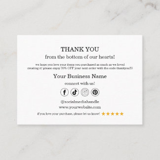 Thank You Percent Off Business QR Card