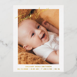 Thank You Personalized Birth Announcement Card