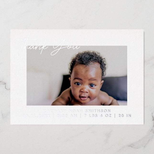     Thank You Personalized Birth Announcement Card (Front)