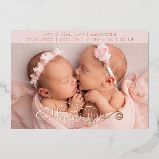     Thank You Personalized Birth Announcement Card (Front)