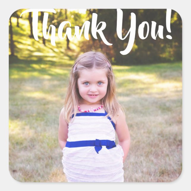 Thank You Personalized Birthday Photo Stickers (Front)