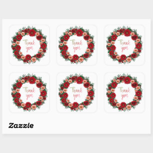 Thank You Personalized Flowers Postage Square Sticker