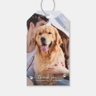 Thank You Personalized Pet Photo Dog Wedding Favou Gift Tags