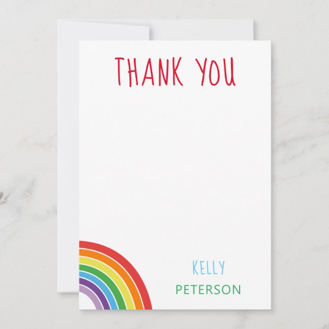 Thank You Personalized Rainbow Kids Party (Front)