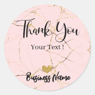 Thank You Personalized Rose Gold  Classic Round Sticker