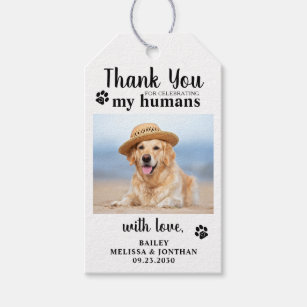 Thank You Pet Photo Dog Wedding Favours Gift Tags
