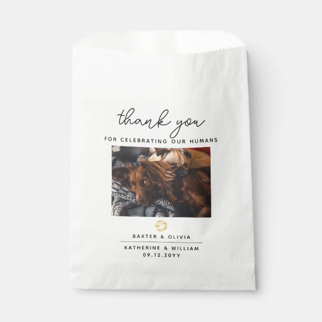 Thank You Pet Photo Wedding  Favour Bag (Front)