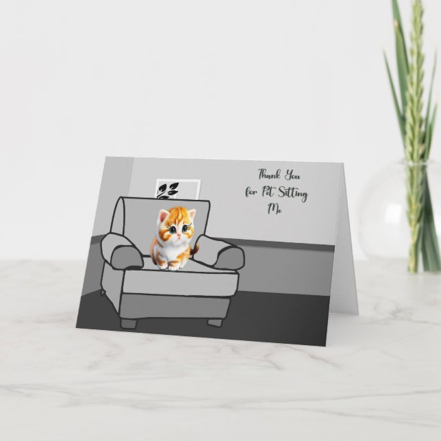 Thank You Pet Sitter from Kitten Card (Front)