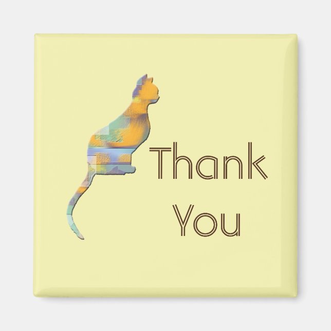 Thank You Pet Sitter Kitty Colour Block Sitting Ca Magnet (Front)