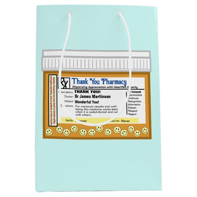 Thank You Pharmacy Medium Gift Bag (Front)