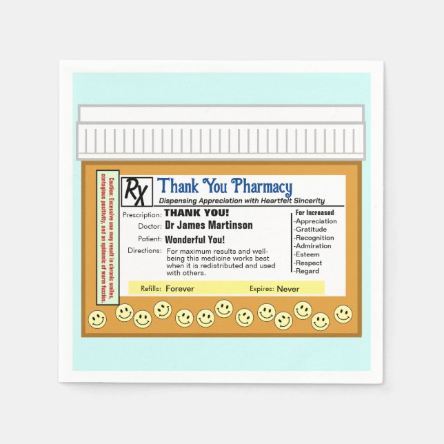 Thank You Pharmacy Napkin (Front)