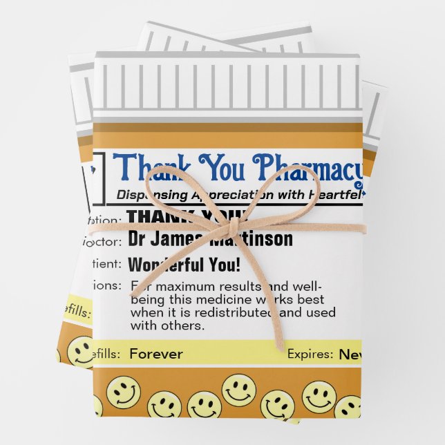 Thank You Pharmacy Wrapping Paper Sheet (In situ)