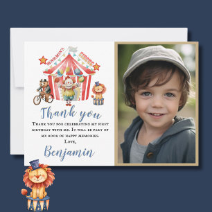 Thank You Photo Boy Circus Carnival Theme Birthday