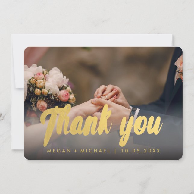 Thank you Photo Card Gold script. (Front)