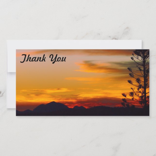 Thank You photo card - Mt Wheeler sunset (Front)