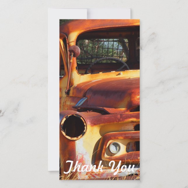 Thank You photo card - Vintage car (Front)