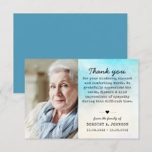 Thank You Photo Funeral Sympathy Grief Loss