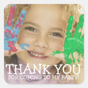 Thank You Photo Sticker for Kids Party