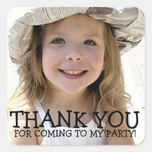 Thank You Photo Sticker for Kids Party