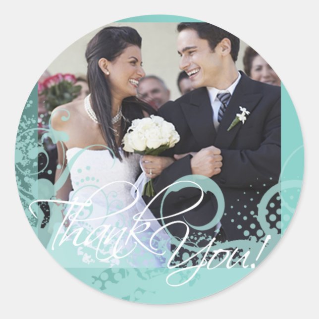Thank You Photo Sticker (Grungy Floral) (Front)