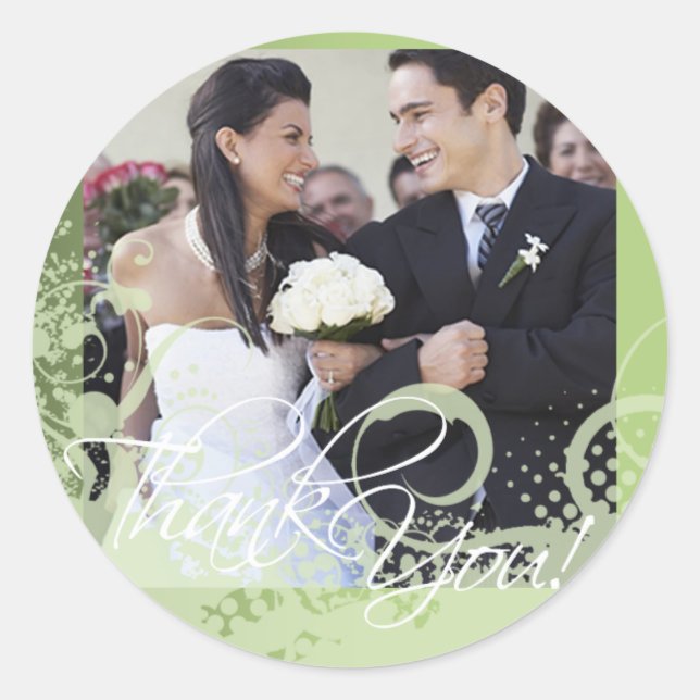Thank You Photo Sticker (Grungy Floral) (Front)