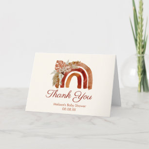 Thank You Photo Terracotta Boho Rainbow Tropical Card