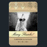 Thank You Photocard Indian Damask Gold Magnet<br><div class="desc">Indian wedding photocard magnet with vintage bold damask.  Just add your photo and customize to your liking.</div>