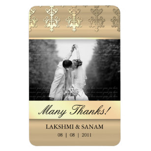 Thank You Photocard Indian Damask Gold Magnet