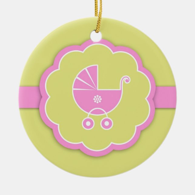 Thank You Pink Baby Shower Favour Ornament (Front)