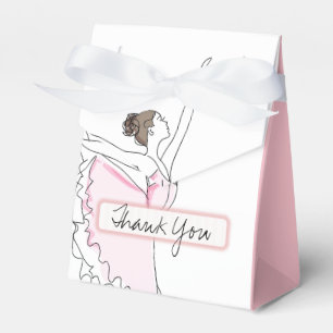 Thank You Pink Ballerina Birthday Baby Favor Boxes
