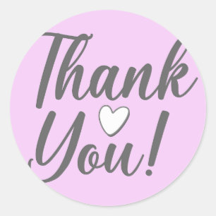 Thank You Pink Classic Round Sticker