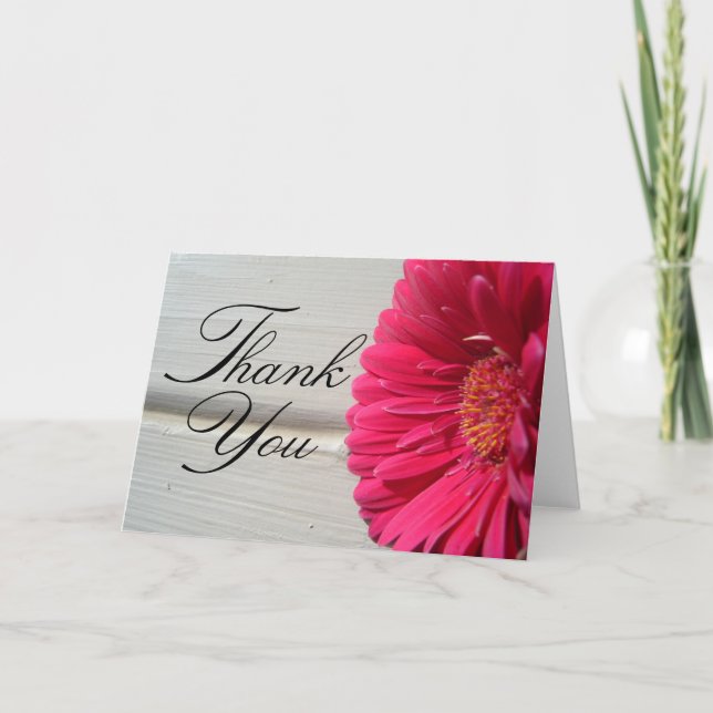Thank You Pink Daisy Greeting Card (Front)
