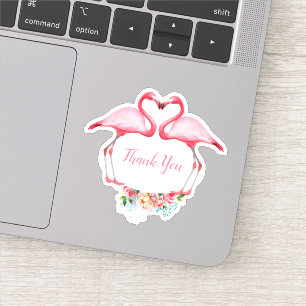 Thank You Pink Flamingos Floral