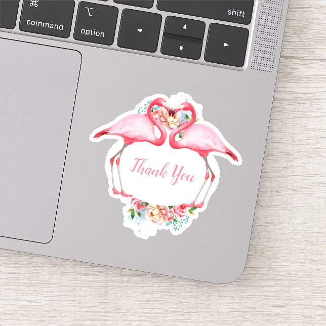 Thank You Pink Flamingos Floral (Detail)