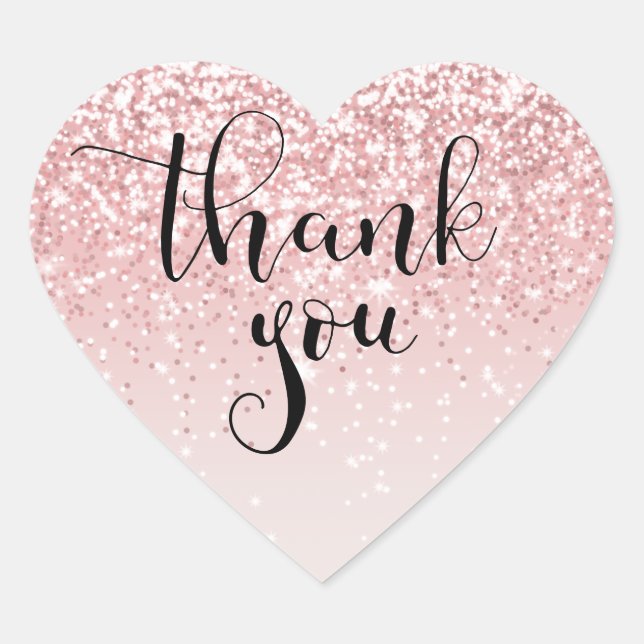 Thank you pink glitter label (Front)