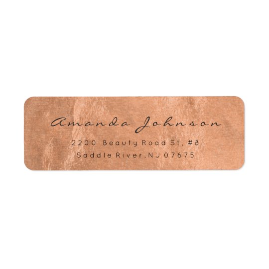 Thank You Pink Gold Foil Brush Glam Address Return Address Label