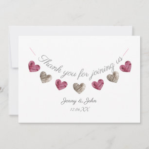 Thank you pink heart wedding/ anniversary card