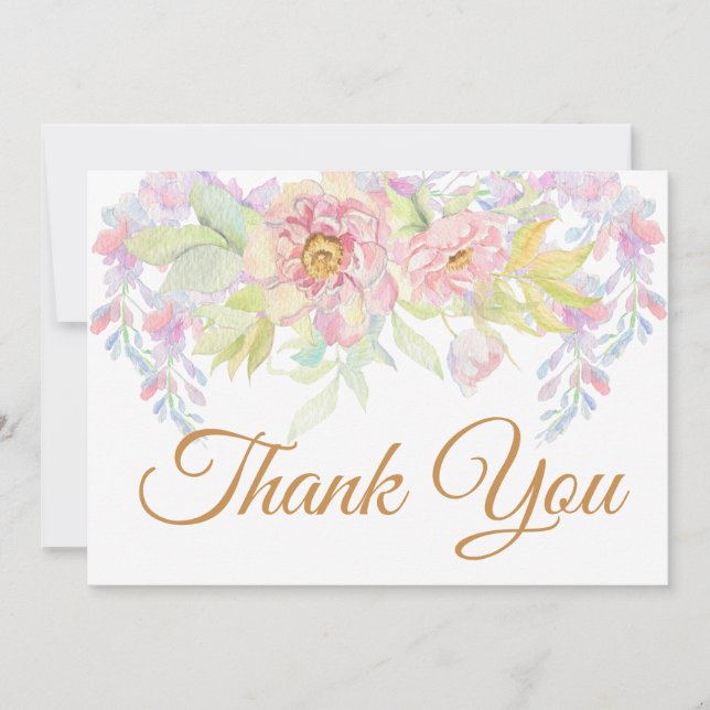 Thank You Pink Rose Floral (Front)