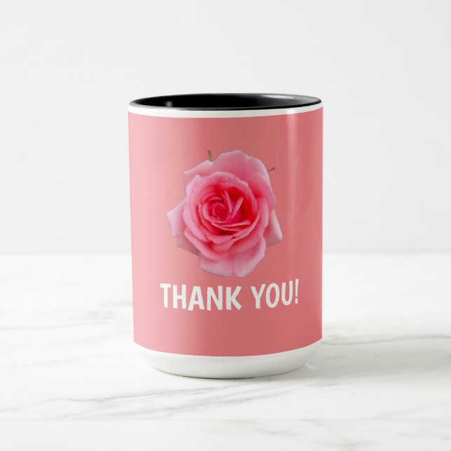Thank you pink rose  mug (Center)